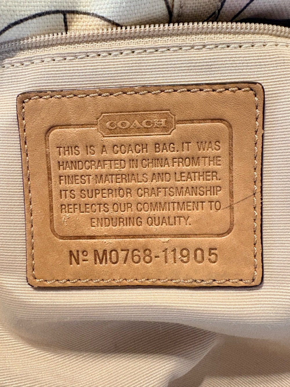 Coach Pink, Cream & Tan Signature Shoulder Bag - Picture 3 of 4